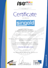 singold gerätetechnik Certificate